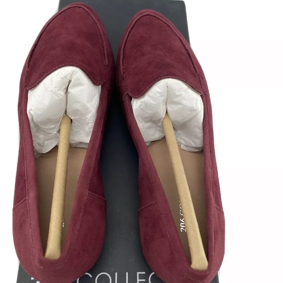 Women Loafer Suede, Pointed Toe Ballet Shoes, Burgundy -206 Collective 6B M - Picture 5 of 7
